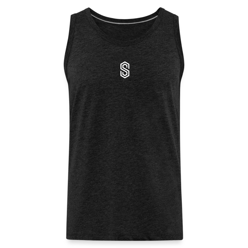 stellar strength flex tank top white - charcoal grey