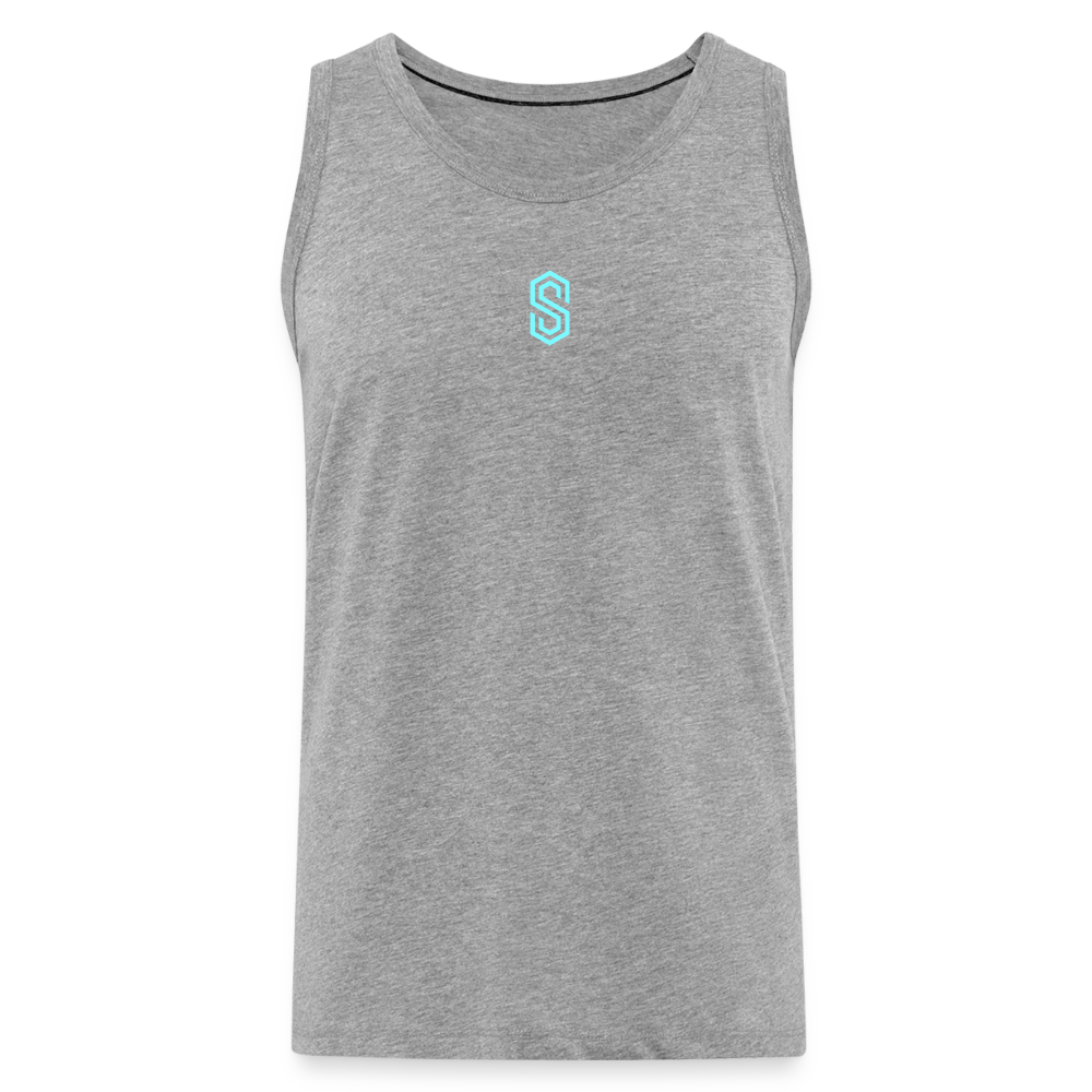 stellar strength flex tank top blue - heather grey