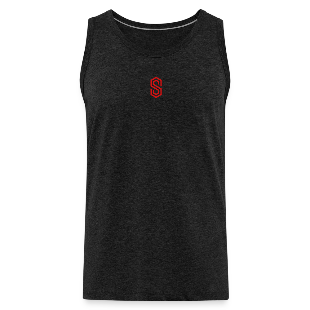 stellar strength flew tank top red - charcoal grey