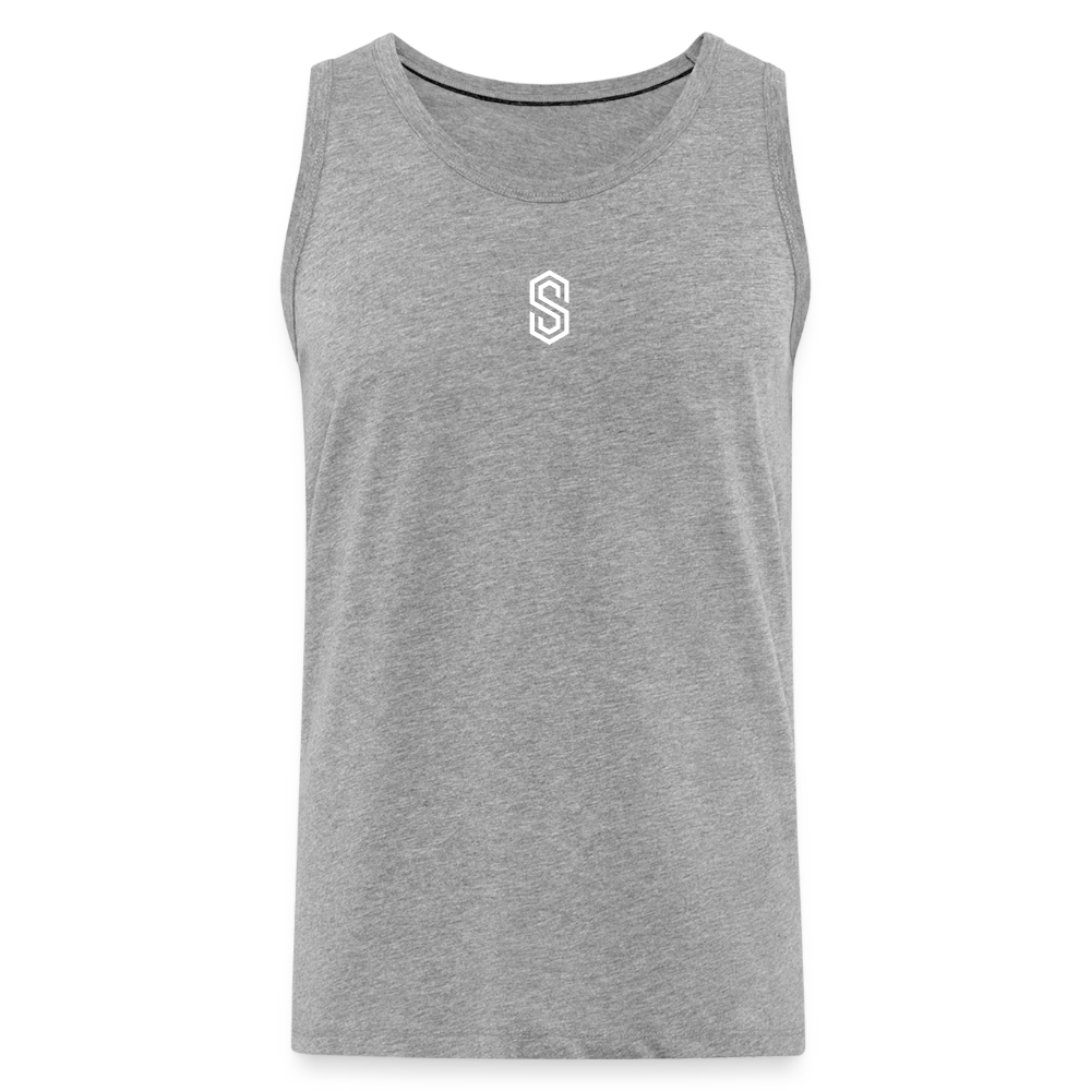 stellar strength flex tank top white - heather grey