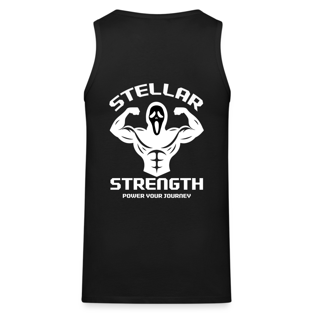 stellar strength flex tank top white - black