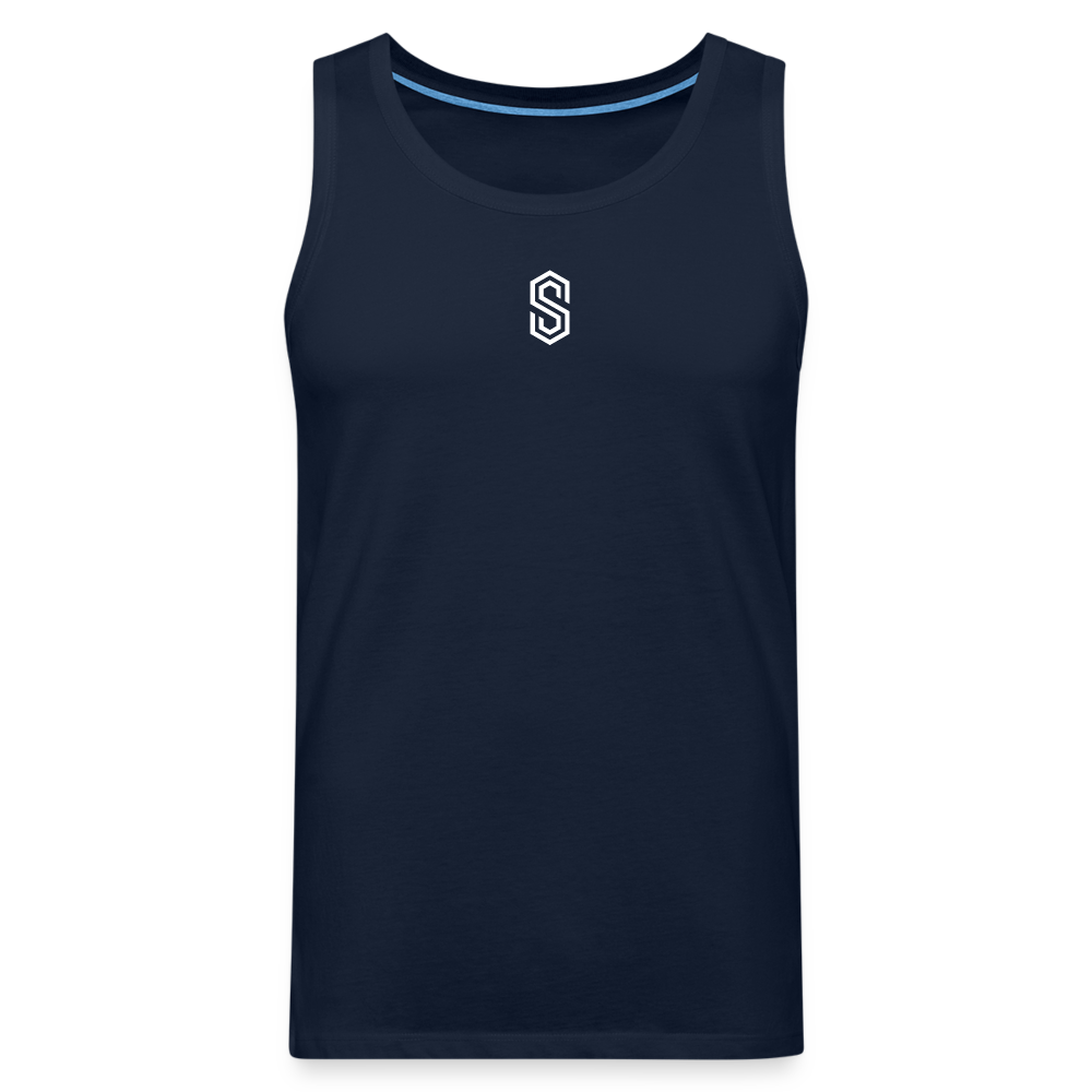 stellar strength flex tank top white - navy