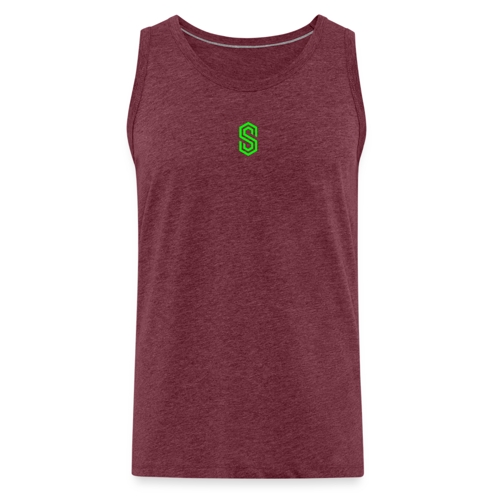 stellar strength flex tank top green - heather burgundy