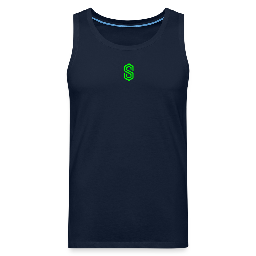 stellar strength flex tank top green - navy