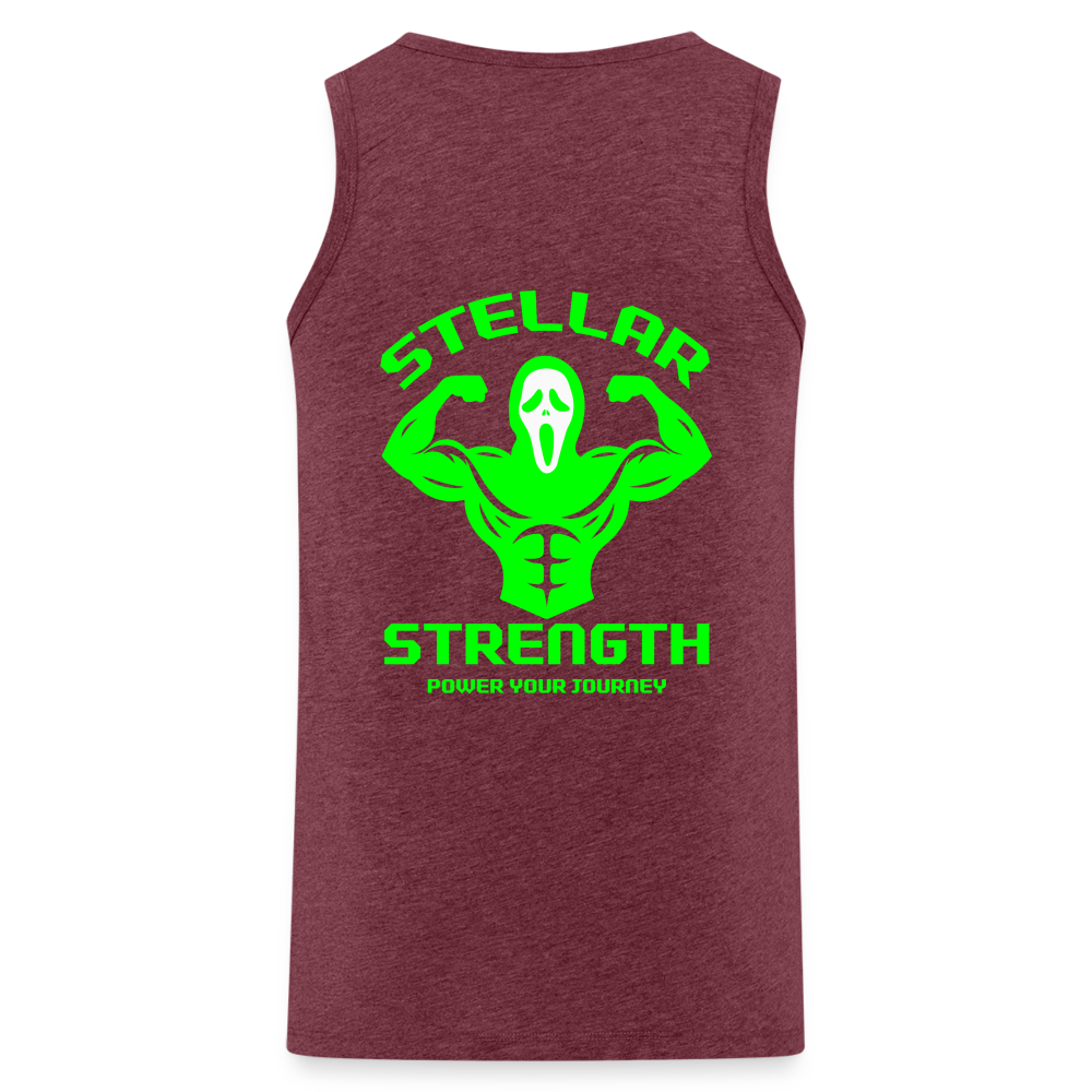 stellar strength flex tank top green - heather burgundy