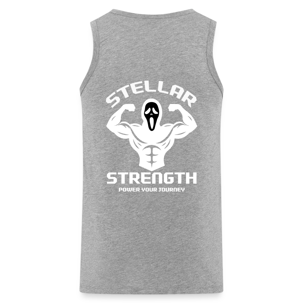 stellar strength flex tank top white - heather grey