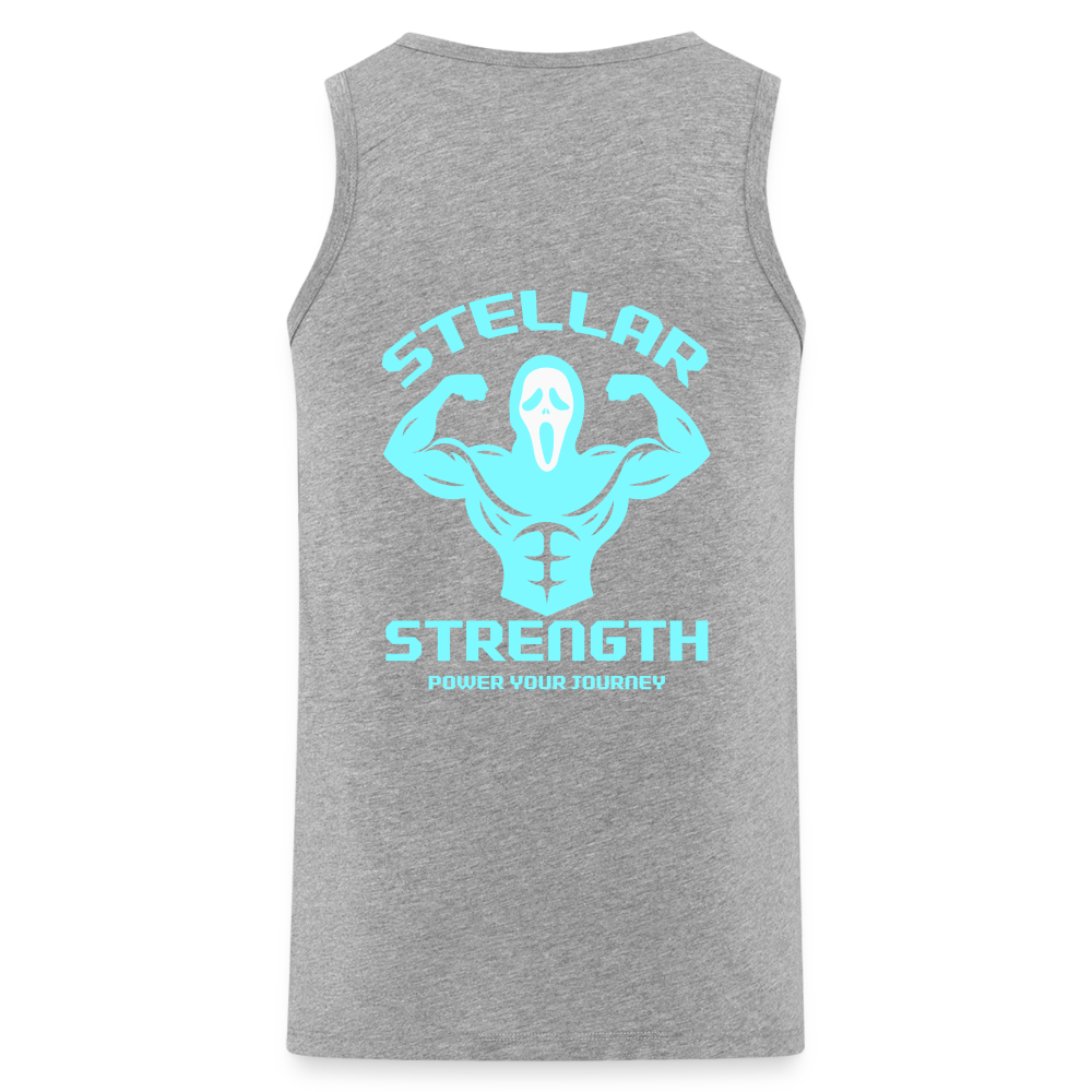 stellar strength flex tank top blue - heather grey