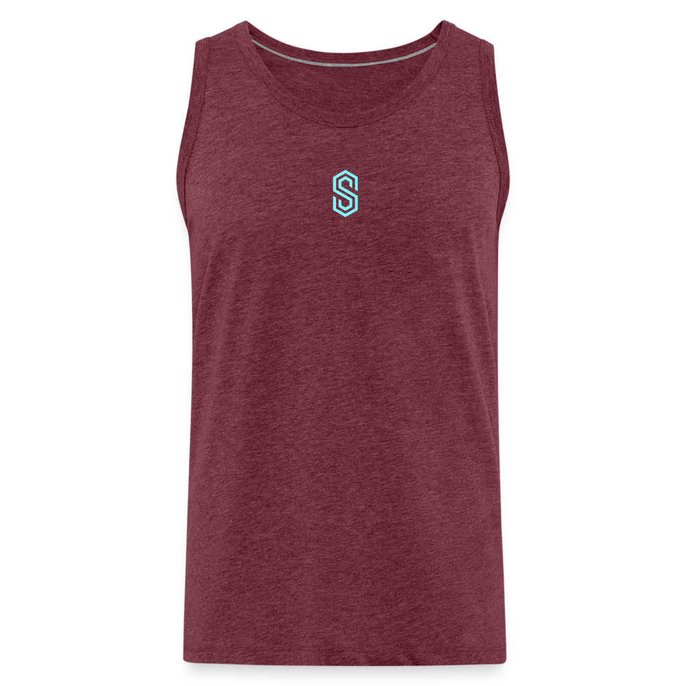 stellar strength flex tank top blue - heather burgundy