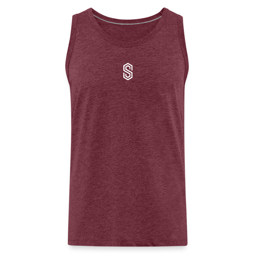 stellar strength flex tank top white - heather burgundy