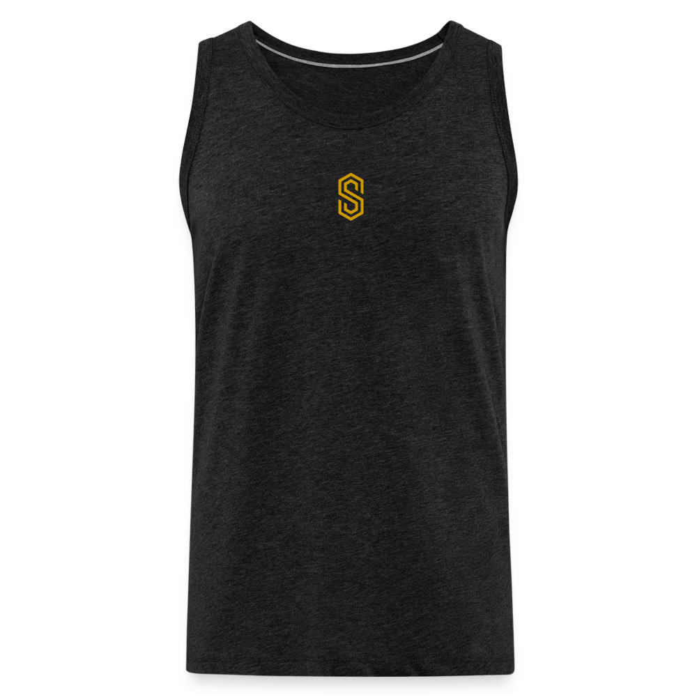 stellar strength flex tank top gold - charcoal grey