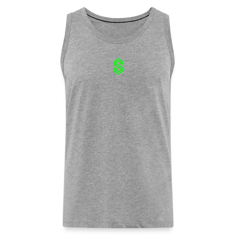 stellar strength flex tank top green - heather grey