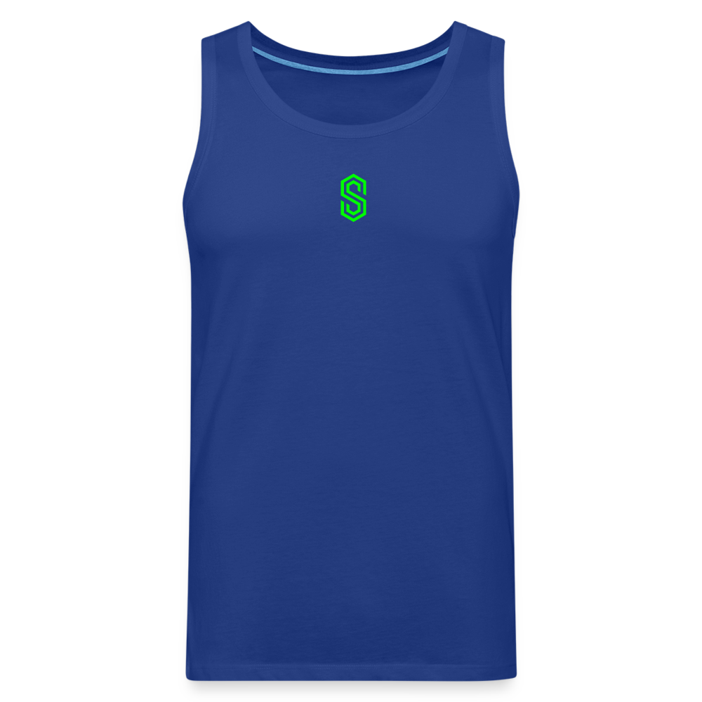 stellar strength flex tank top green - royal blue