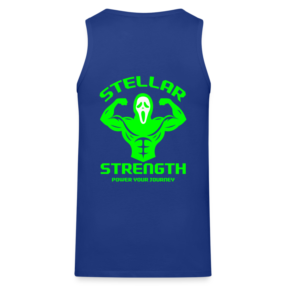 stellar strength flex tank top green - royal blue