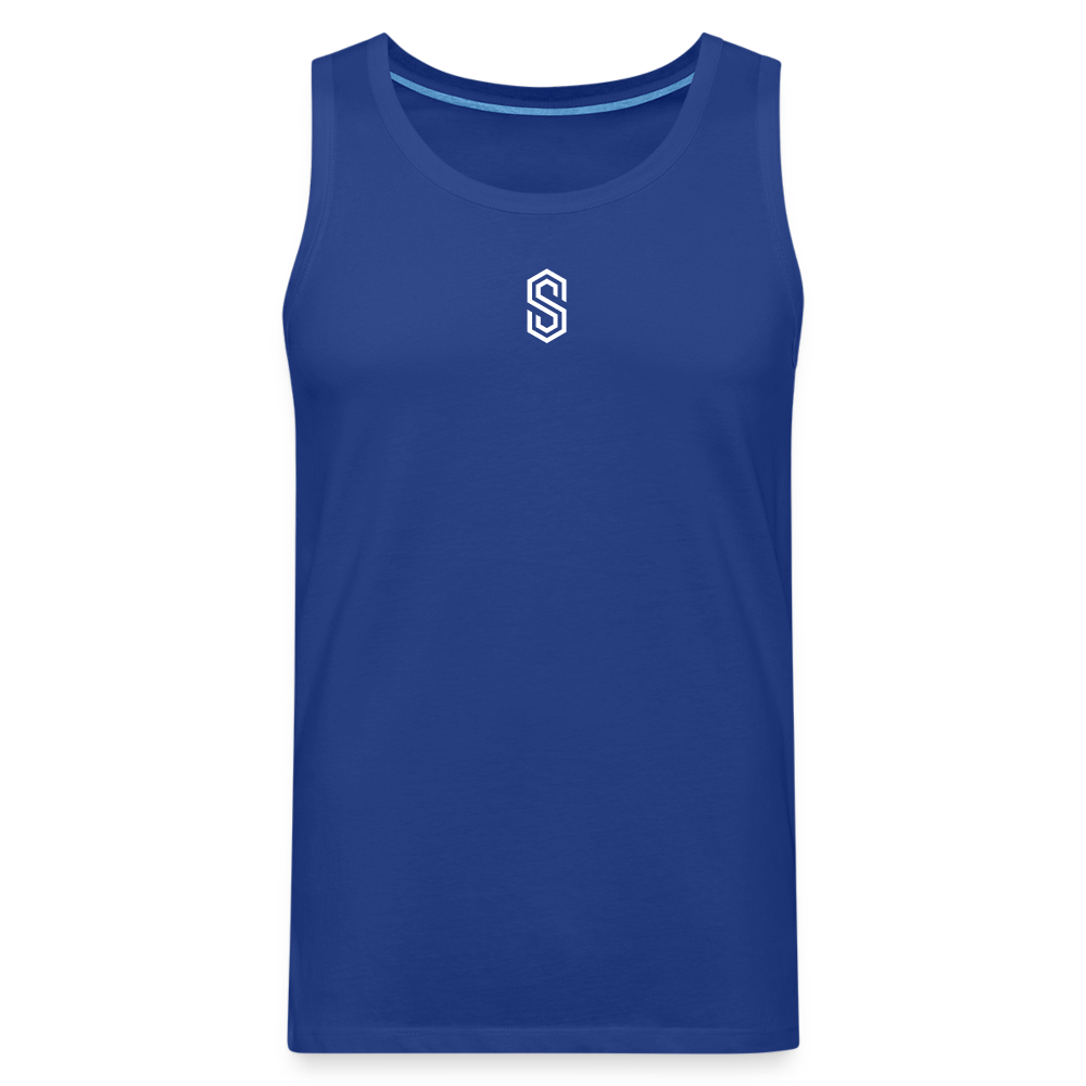 stellar strength flex tank top white - royal blue