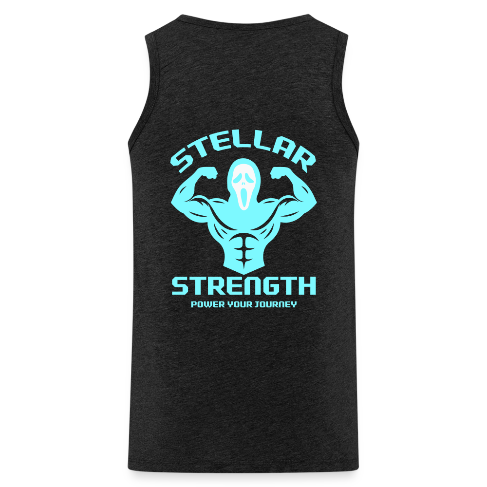 stellar strength flex tank top blue - charcoal grey