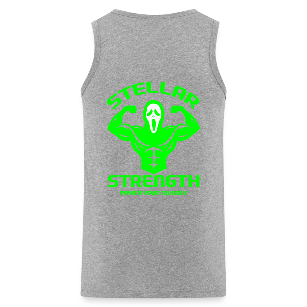 stellar strength flex tank top green - heather grey