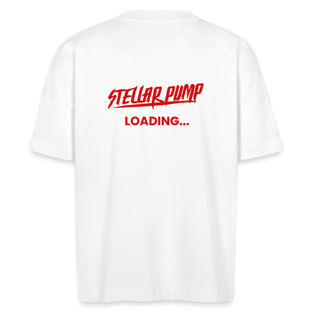 stellar pump loading oversized t-shirt red - white